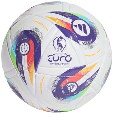 adidas Unisex Womens Euros 2025 Official Football, White/Pantone/Pantone/Lucid Lemon, 5