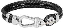 BOSS Jewelry Armband für Herren Kollektion ARES PRIME aus Braunem oder Schwarzem Leder mit Silber- oder Goldfarbenem Edelstahlverschluss