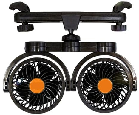 Kustimantu Rücksitzventilator, Auto -Rücksitzlüfter,Autositzkühlsystem | Einstellbares Plug-and-Play-Tragbares Kühlsystem mit Doppelentlüftung für Hunde, Lastwagen, Camping und Reisen