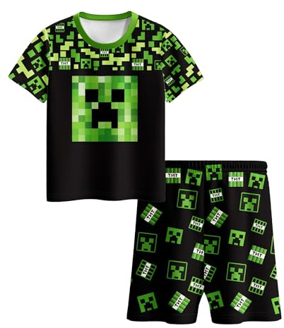Pitevotur Boys Pyjamas Short Sleeve Gaming Shirt and Shorts Set Top and Shorts Pjs for Boys Home Clothes Gifts for Kids 5-12 Years