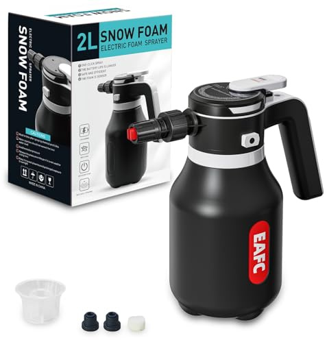 EAFC 2L Electric Foam Sprayer, 2 L Battery Powered Car Cleaning Kit with USB Rechargeable for Car Wash Home Garden Clean Detailing Snow Foam Gun High Pressure Wash
