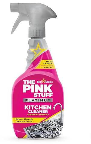 The Pink Stuff Platinum Kitchen Cleaner Spray 750ml | Powerful Multi-Surface Kitchen Cleaning Spray with AromaGuard 24hr Freshness - for Hobs Worktops Sinks & Appliances