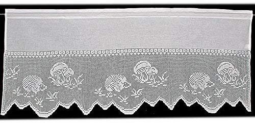 Hossner Panneaux Igel Gardine 50x120 cm H/B weiß Bistrogardine Vorhang Küche 1er Pack