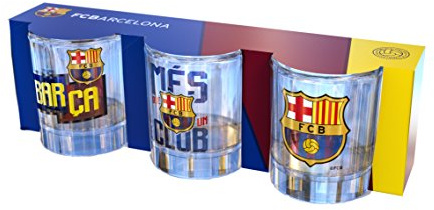 Set mit 3 Schnapsgläsern, Motiv F.C. Barcelona