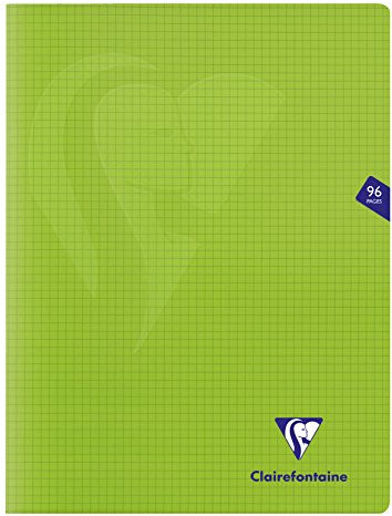 Clairefontaine 353362C Un Cahier Agrafé Mimesys Vert - 24x32 cm - 96 Pages Petits Carreaux - Papier Blanc 90 g - Couverture Polypro