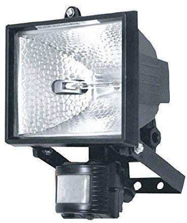 2xKingavon Alluminio Proiettore Alogeno con Pir Sensore di Movimento, Nero, 400 W