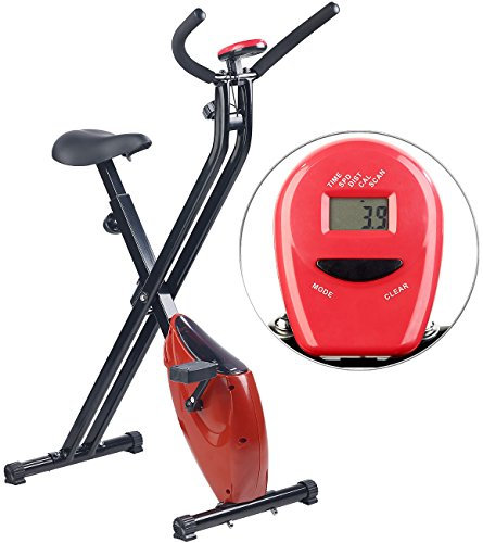 PEARL Sports Klapp Heimtrainer: Klappbarer Heimtrainer mit Trainings-Computer, 1,6 kg Schwungmasse (Hometrainer klappbar, Fahrrad klappbar, zusammenklappbarer)
