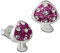 Teenie-Weenie Ohrstecker für Kinder 925 Silber pink Pilz Ohrringe D3SDO8020P Silber Ohrschmuck für Kinder