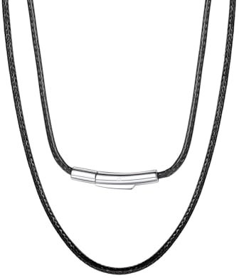 ChainsPro Chain Necklaces Leather Necklace for Men or Women Braided Rope Necklace 18-30 in