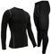 LANBAOSI Mens Long Sleeve Base Layer Compression Top and Tights Set Wicking Long Johns Black