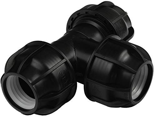 Agora-Tec PE Fitting T-Stück 40 mm x 40 mm x 40 mm für PE-Rohr 40 mm SCHWARZ