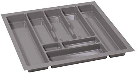 ALUSFERA Besteckkasten für Schubladen 60cm – Schubladen Organizer mit Fächeraufteilung – Hochwertiger Schubladen Organizer Küche für Mehr Ordnung – Anpassbar und leicht zu reinigen - 530x490mm Silber