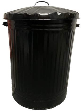 KetoPlastics 90L COLOURED METAL DUSTBIN WASTE BIN RECYCLING IDEAL INDOOR AND OUTDOOR, ANIMAL FEED (BLACK)