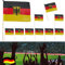 Lot de 10 drapeaux pour supporter de la Coupe du monde de football - Aigle fédéral - 45 x 30 cm - Visionnage public - Noir/rouge/or - 10 x drapeaux aigle 45 x 30 cm