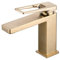 SHUNLI Mitigeur Lavabo Robinet de Salle de Bains,Robinet de lavabo Design Créatif Moderne,Monotrou Mousseur Robinetterie,Or Brossé,Laiton Pure