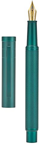 Hongdian 1851 Green Forest Fountain Pen Medium Nib, Classic Design with Converter and Metal Pen Case