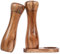 DeroTeno Set Macina Sale e Pepe con Vassoio per Macinino, Set di 2 Macina Sale e Pepe con Macinino in Ceramica Legno di Acacia, Altezza 20,5 cm, Diametro 6 cm