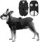 Voarge Hundejacke Winterweste Jacken, Hundemantel mit Geschirr für Kleine Hunde Hundemantel Wasserdicht Maschinen Waschbarer Reflektierender Streifen Design Haltbarer D-Ring (XL, Schwarz)