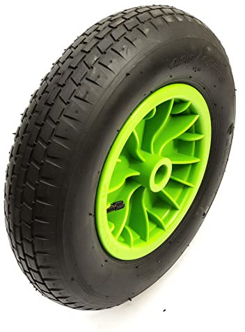 16 Inch 4.80/4.00-8 Wheel & Tyre & Tube Lime Green 4 Ply 1 Bore Wheelbarrow Wheel Barrow 4.00-8 4.80-8