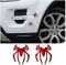 JNNJ 2 Pcs 3D Spinnenlogo Autoaufkleber, Zinklegierung Autoaufkleber, Universal Wasserdicht und Rostfrei Fahrzeug Metall Aufkleber für Motorrad Auto LKW(Rot)