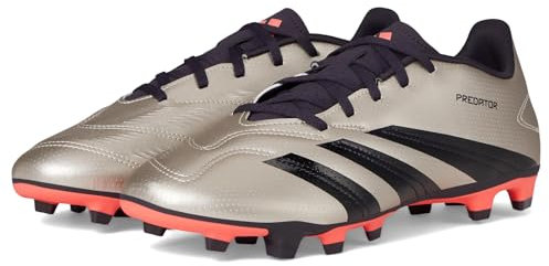 adidas Unisex Club Flexible Ground Sneaker, Platin Metallic/Aurora Black/Turbo, 5.5 Women/4.5 Men