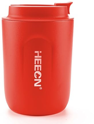 HEECN® Palm -Taza térmica de doble pared de acero inoxidable, con aislamiento al vacío, MINI Taza térmica portátil, sin fugas, sin BPA (rojo)