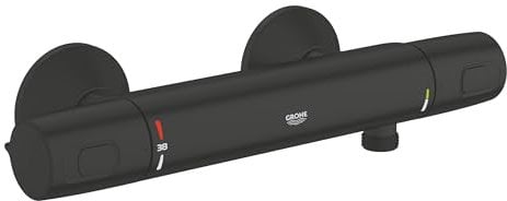 GROHE Precision Trend Mitigeur Thermostatique Douche, Economie d'Eau, Noir Mat, 1022172432