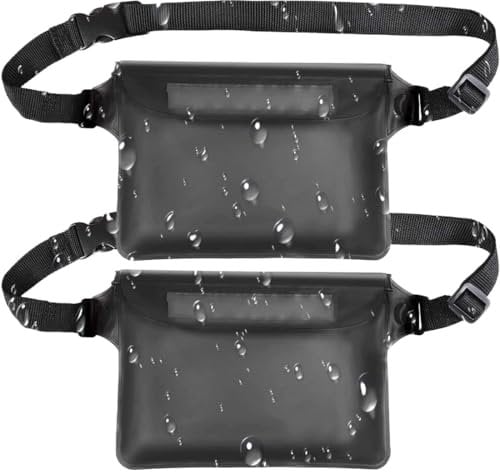 EOUIAV wasserdichte Unterwassertasche mit verstellbarem Riemen, wasserdichte Bauchtasche, Unterwasser-Handyhülle, IP68 für Fotografie, für Wassersport, Strand, Schwimmen, Bootsfahrten usw., Schwarz