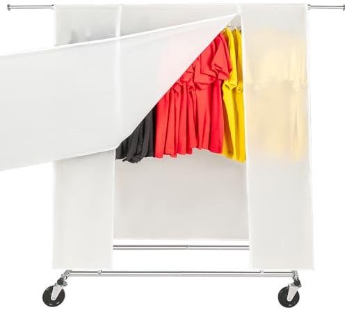 Kegoupdys Housse de Protection pour porte-Vetements, Housse de protection vetement, 130 * 55 * 155cm Housse de Vetement Penderie