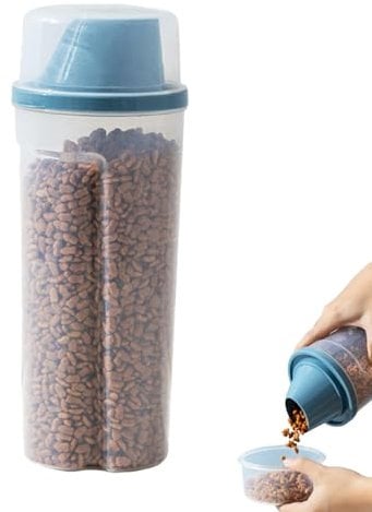 Cat Food Storage Container, 1500ml, Dry Pet Food Storage Container, Airtight Scale Basket, Travel Easy Pouring, Dog Food Container with