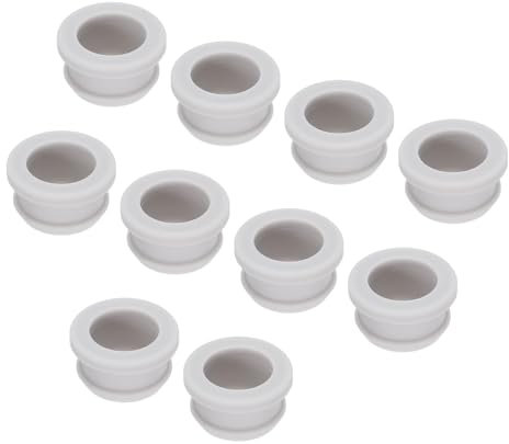 sourcing map 10Pcs Snap Rubber Grommet Plug Mount Dia 20mm ID 16mm Seal Anti-Scratch for Electrical Box Cable Pipe Grey