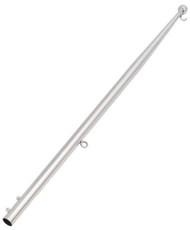 Bootsfahnenmast, 24 Zoll 316 Edelstahl Fahnenmast, Schienenmontage Fahnenmast, Fahnenmast Hardware für Marines, Boote, Yachten, Schiffe, Wohnmobile, Kajaks (Kleiner Kugelkopf 20