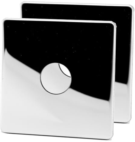 BLUMKRAFT 2x Cache platine simple acier inoxydable A2 + traitement chrome pour robinet mural. Effet miroir. Diamètre 26mm. LOT DE 2