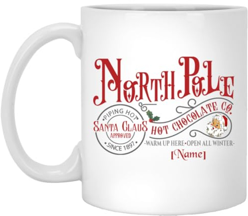 kisoyo North Pole The Santa Claus Hot Chocolate Funny Ceramic Coffee Mug - 11oz
