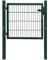 qohoio Fence Gate Steel Green 105x150 cm,Garden Gates High galvanised wrought iron metal swing gate