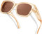 KANASTAL Übergröße Überzieh Sonnenbrille Herren und Damen Polarisiert Überbrille Sonnenbrille für Brillenträger UV400 Sonnenschutz, Champagner Transparent Rahmen Braun Gläser
