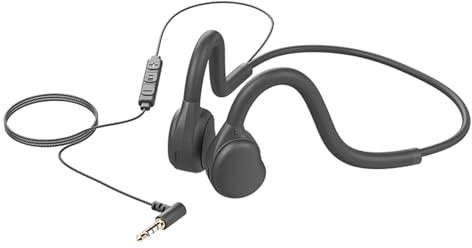 GZCRDZ H08M Casque de sport antitranspirant avec câble de 3,5 mm, microphone intégré, noir