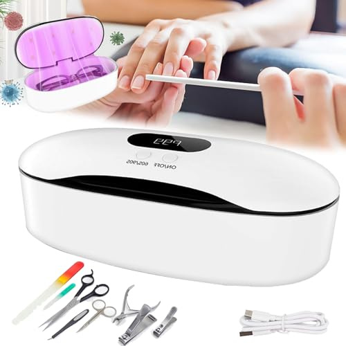 Professionelle Nail Art Sterilisator Box, LED Hochtemperatur Nail Art Sterilisator Werkzeug UV Ozon Desinfektionsschrank UV Desinfektionsschrank Maniküre Tool Desinfektionsmaschine