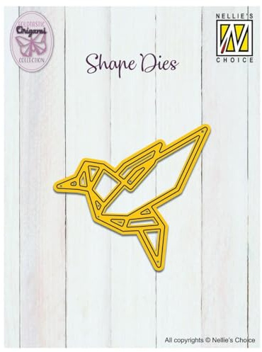 Nellie's Choice SD322 Stanzschablone Origami-Vogel-Cutting Die-6,3 x 5,9 cm-Stück-Stanzform-Karten Basteln-Bastel Scrapbooking, Weihnachten und DIY-Scrapbook Zubehör, Gelb