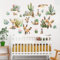 SHUCHING Wandtattoo Wüstentier, Wandaufkleber Fuchs Kaktus, Selbstklebend Wandsticker für Spielzimmer Kinderzimmer Babyzimmer