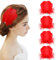 MWOOT 4 Stück Rote Feder Haarspangen, Rote Feder Kopfbedeckung Haarschmuck für Frauen Mädchen, Perlenhaarteil für Karnevalskostüm, Braut Hochzeit Cosplay Party