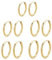 5 Paar Ohrringe Gold Set,Creolen Goldene Damen Ohrringe Gold Creolen, Damen Für Mehrere Piercings 6 8 10 12 14mm