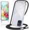 Coiwxmoi Handyband Handyhülle für Samsung Galaxy A71 4G Hülle mit Band 6,7,Transparent Case mit Kette Abnehmbar zum Umhängen Kordel Schutzhülle,Weich Silikon TPU Stoßfest Cover,Schwarz
