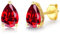 FANCIME Solide 14 Karat 585 Gelb Gold Tropfen Ohrringe Ohrstecker mit Echt Synthetische Rubin Geschenk Schmuck für Damen Mädchen Mama, Größe: 5 * 7.7 mm