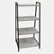 OHS 4 Tier Shelving Unit, Storage Standing Shelves Industrial Wide Storage Bookcase Wood Ladder Shelf for Office Living Rooms Bathrooms Bedrooms - Grey, 90 x 43 x 30cm