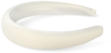 Cerchietto capelli donna elegante, cerchietto bombato in velluto con bombatura da 1 cm, accessorio chic e confortevole per ogni occasione (Bianco Ghiaccio, Bombatura 1 Cm)