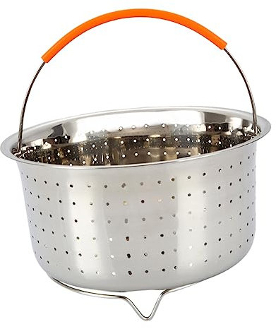 Mikinona Panier Vapeur Pour Cuiseur à Riz Panier De Nettoyage Pour Fruits Avec Poignée Silicone Anti-brûlure
