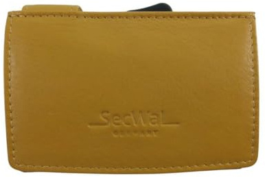 SecWal Leder Kartenetui-Wienerschachtelgeldbörse gelb