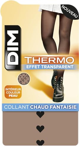 Dim Femme – Collant Thermo Chaud & Transparent x1 | Effet Peau Illusoire | Intérieur Polaire | Recyclable avec Terracycle