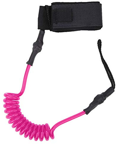 Corda da surf, resistente in TPU elastico per caviglie, in lino, per tavole da surf (rosa e nucleo bianco)